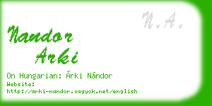 nandor arki business card